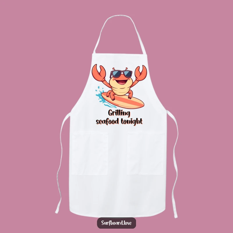 Funny Crab Surfer Apron: Kitchen Beach Party, Perfect Funny Gift!