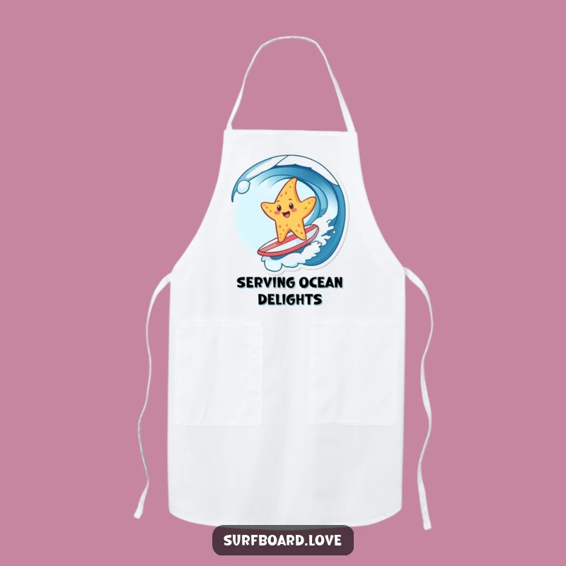 Funny Starfish Surf Apron: Kitchen Beach Party, Perfect Funny Gift!