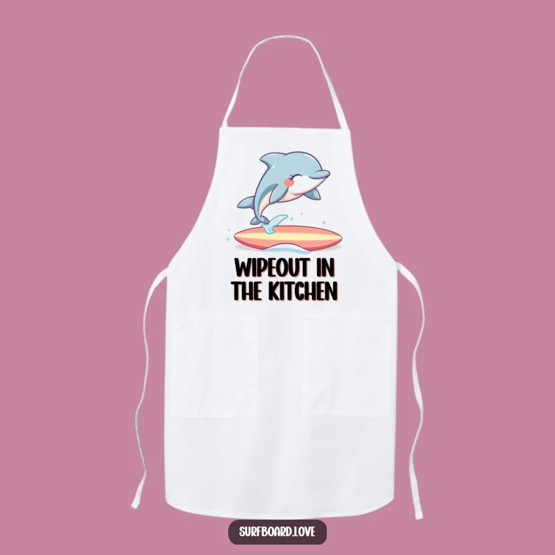 Funny Dolphin Surfer Apron: Cook with Joy, Hilarious Beach Chef Gift for Surfers