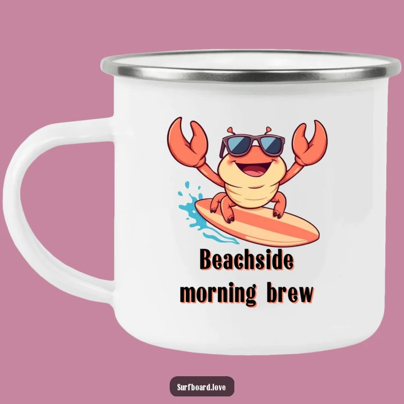Funny Crab Surfer Camping Mug: Outdoor Coolness, Perfect Funny Gift!