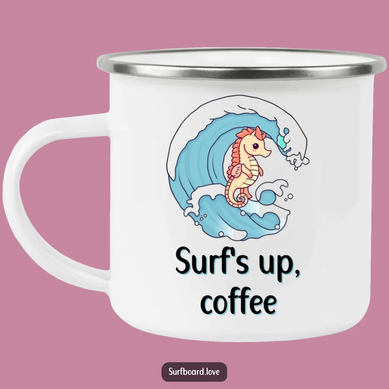 Funny Seahorse Wave Camping Mug - Hilarious Outdoor Ocean Cup