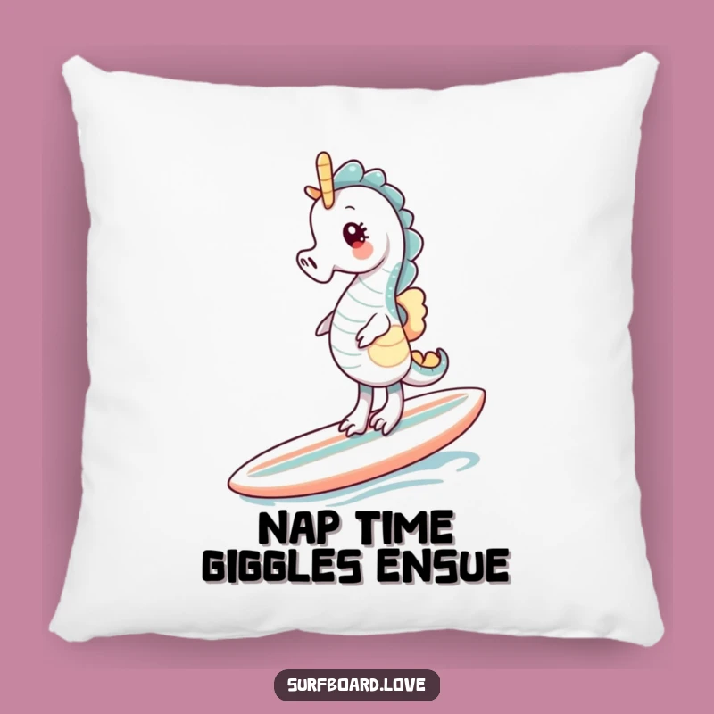 Funny Seahorse Surf Pillow: Comfy Cushion with a Hilarious Wobble
