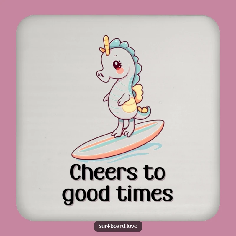 Funny Seahorse Surf Coaster: Protect Surfaces with Giggles