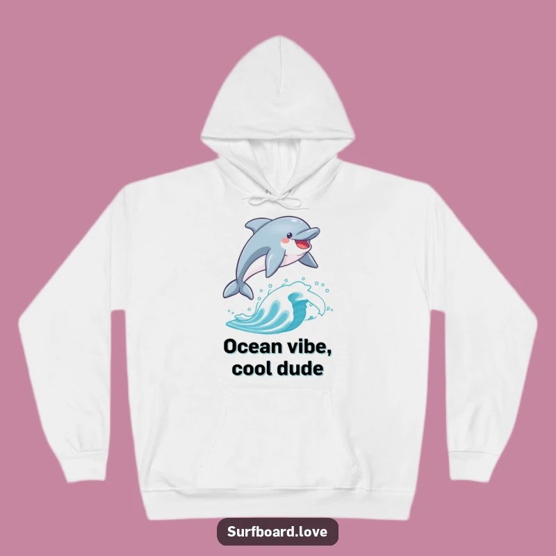 Funny Dolphin Surf Hoodie: Cozy Comfort with a Hilarious Ocean Leap