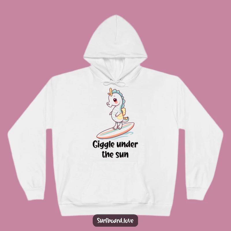 Funny Seahorse Surf Hoodie: Cozy Comfort with a Hilarious Balance