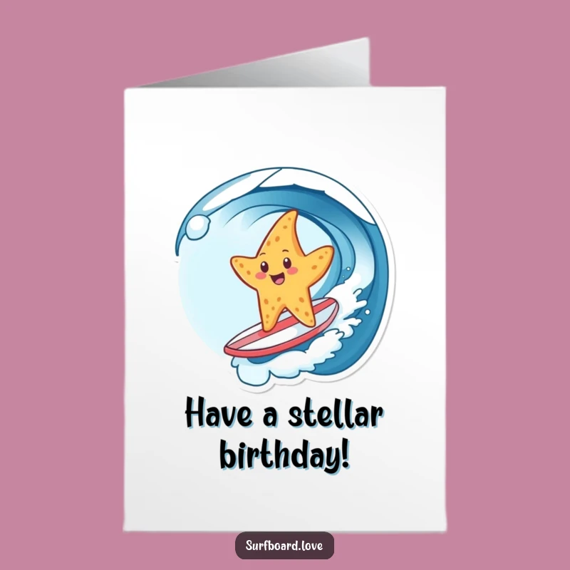 Free Printable Starfish Surfing Birthday Card - Fun, Sunny Downloadable Gift