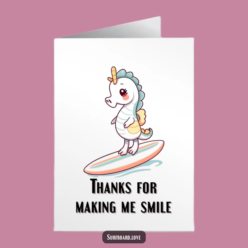 Free Printable Thank You Seahorse Card: Grateful Giggles - Funny Downloadable Gift