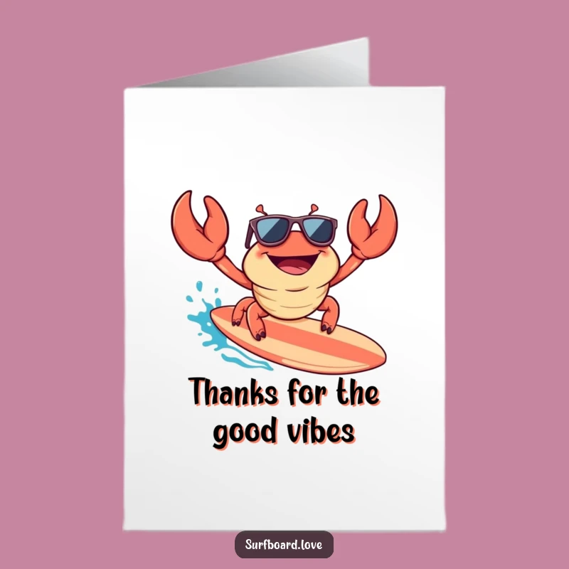 Free Printable Cool Crab Thank You Card - Groovy, Funny Downloadable