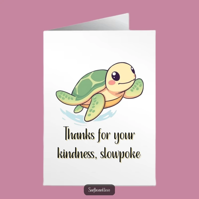 Free Printable Turtle Thank You Card: Fast Sea Turtle Digital Gift