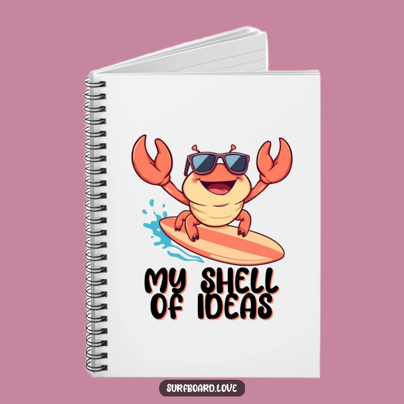 Funny Crab Surfer Notebook: Jot Down Cool Ideas, Ideal Funny Gift!