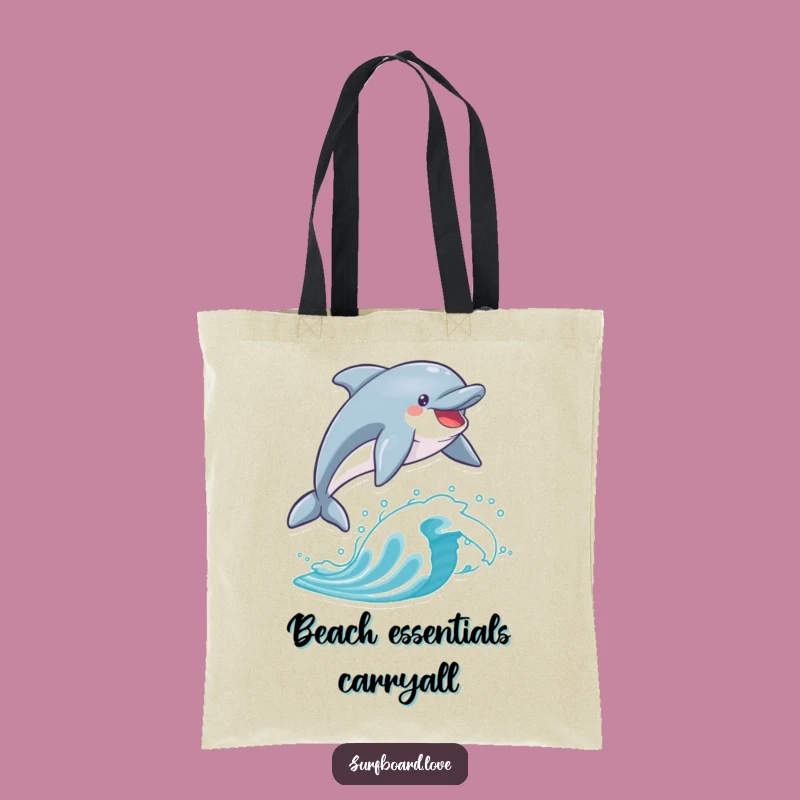 Funny Dolphin Surf Tote Bag: Carry Your Laughs and Beach Gear