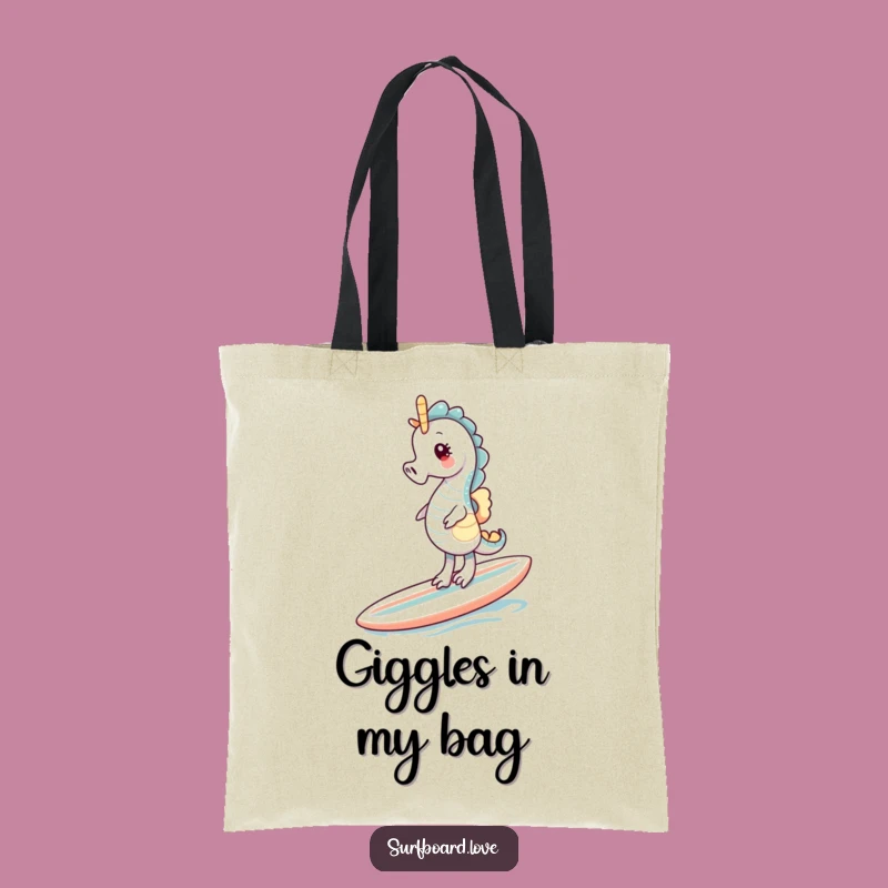 Funny Seahorse Surf Tote Bag: Carry Your Giggles and Essentials